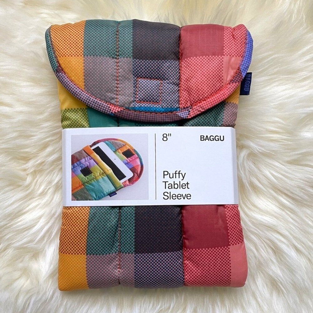 NWT Baggu Puffy Tablet Sleeve 8" - Madras #1